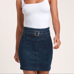 Free People Living It Up Denim Pencil Skirt